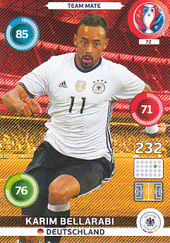 Karim Bellarabi Germany Panini UEFA EURO 2016 #72